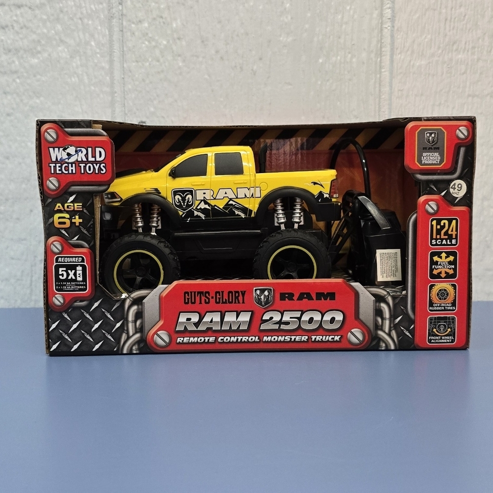 New RAM 2500 Remote Control Monster Truck - Yellow World Tech Toys